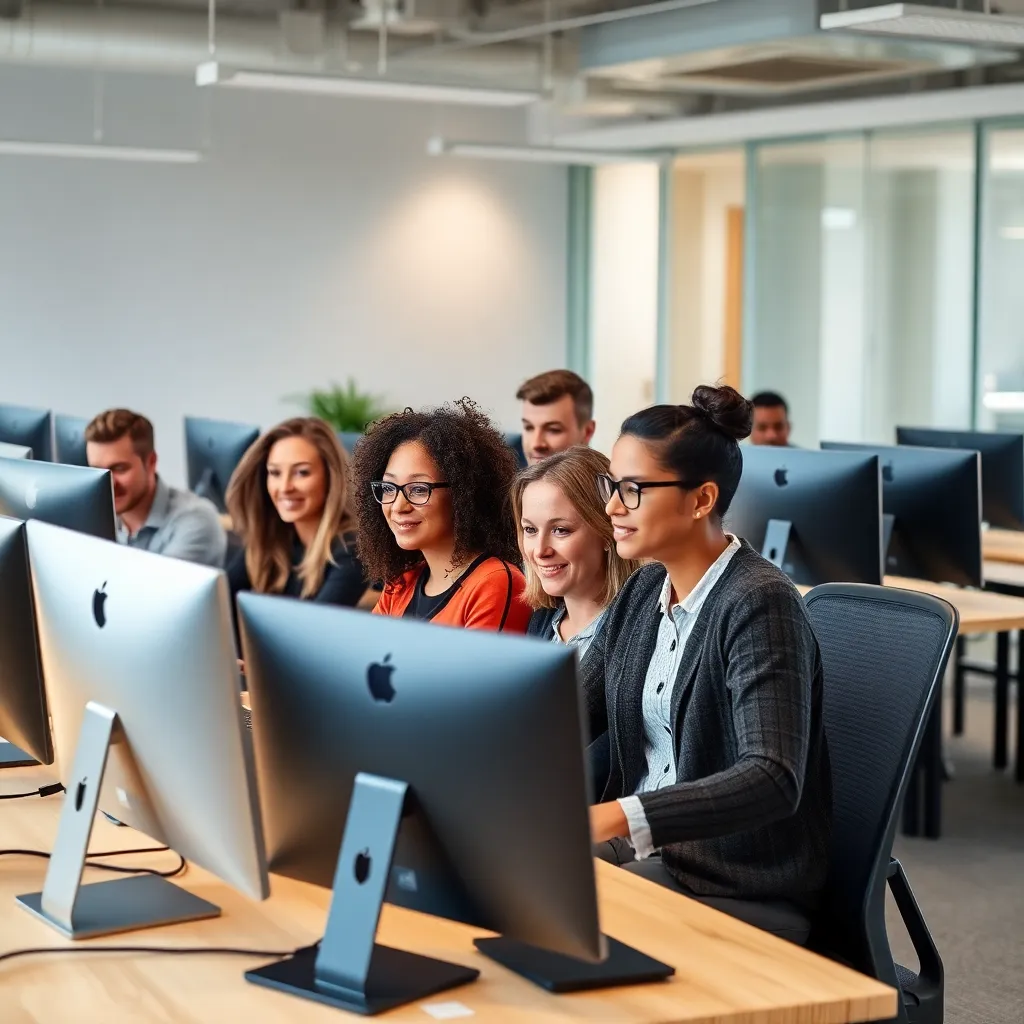 Diverse professionals volgen digitale vaardigheden workshop